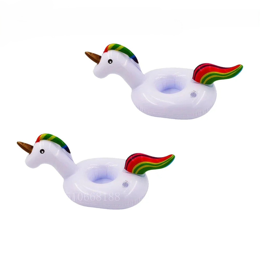1-5Pcs Floating Cup Inflatable Flamingo Drinks Cup Holder Pool Float Bar Coasters Floatation Devices Pink Toy Drink Holder