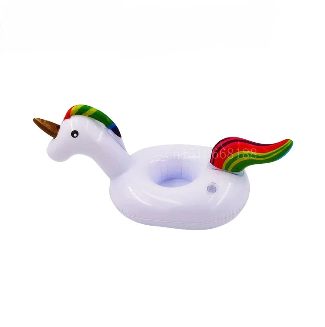 1-5Pcs Floating Cup Inflatable Flamingo Drinks Cup Holder Pool Float Bar Coasters Floatation Devices Pink Toy Drink Holder