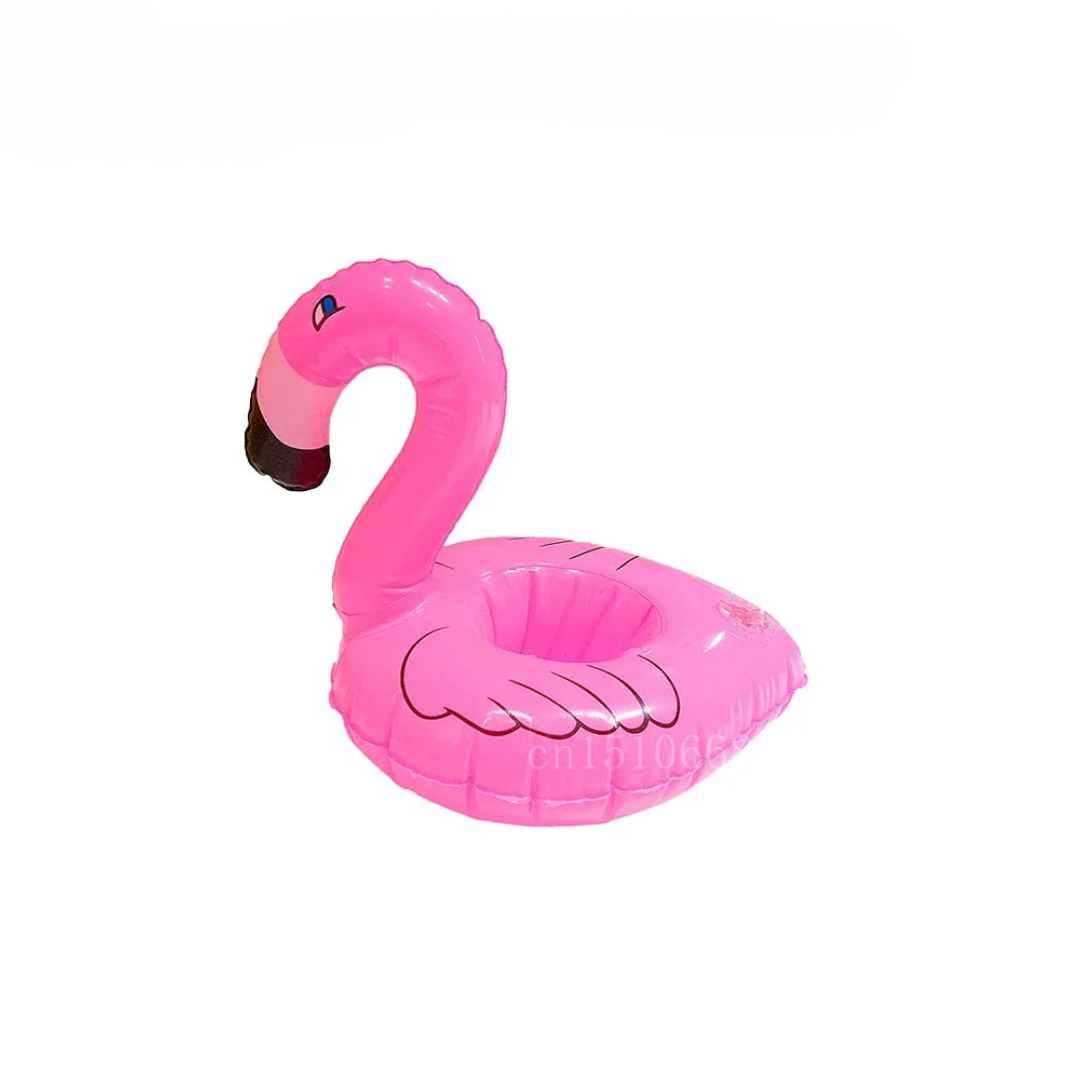 1-5Pcs Floating Cup Inflatable Flamingo Drinks Cup Holder Pool Float Bar Coasters Floatation Devices Pink Toy Drink Holder